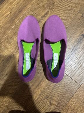 Women’s sz 8.5 Rothy Slip-On Comfort Flats in Soft Orchid Pink Purple w Insoles